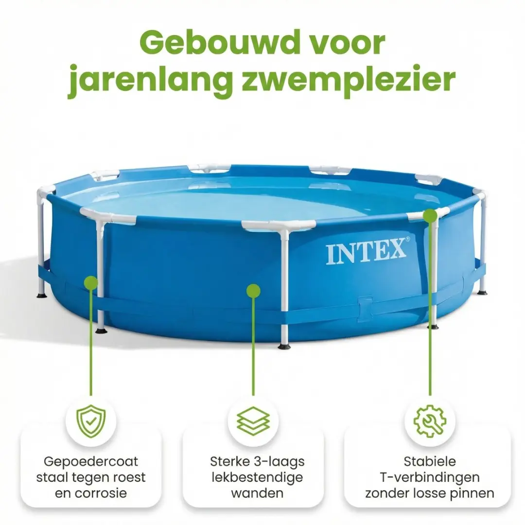 Intex 28206NP-Blauw Rond Frame Zwembad 305x76cm - Blauw