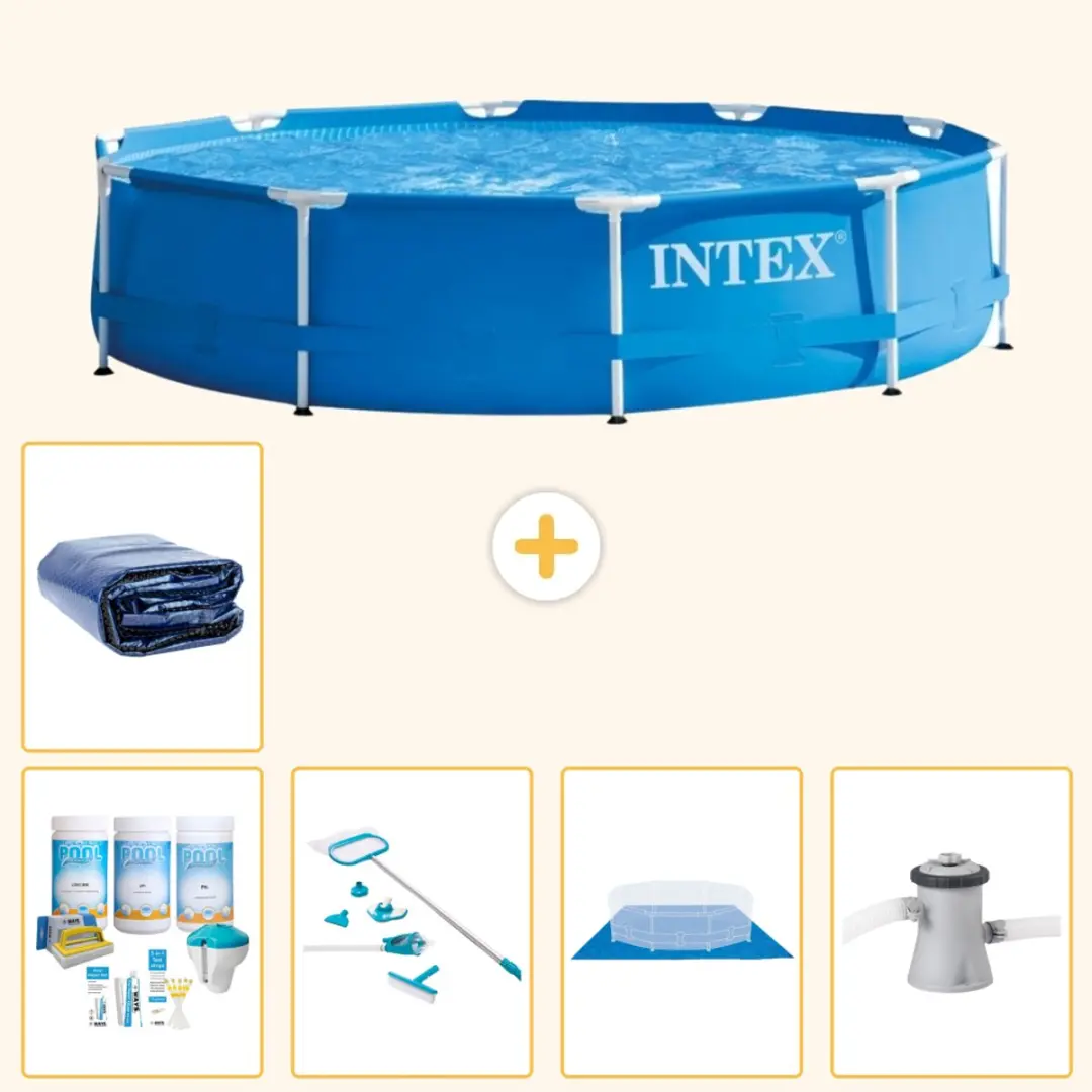 Intex 28200NP-Blauw Rond Frame Zwembad 305x76cm
