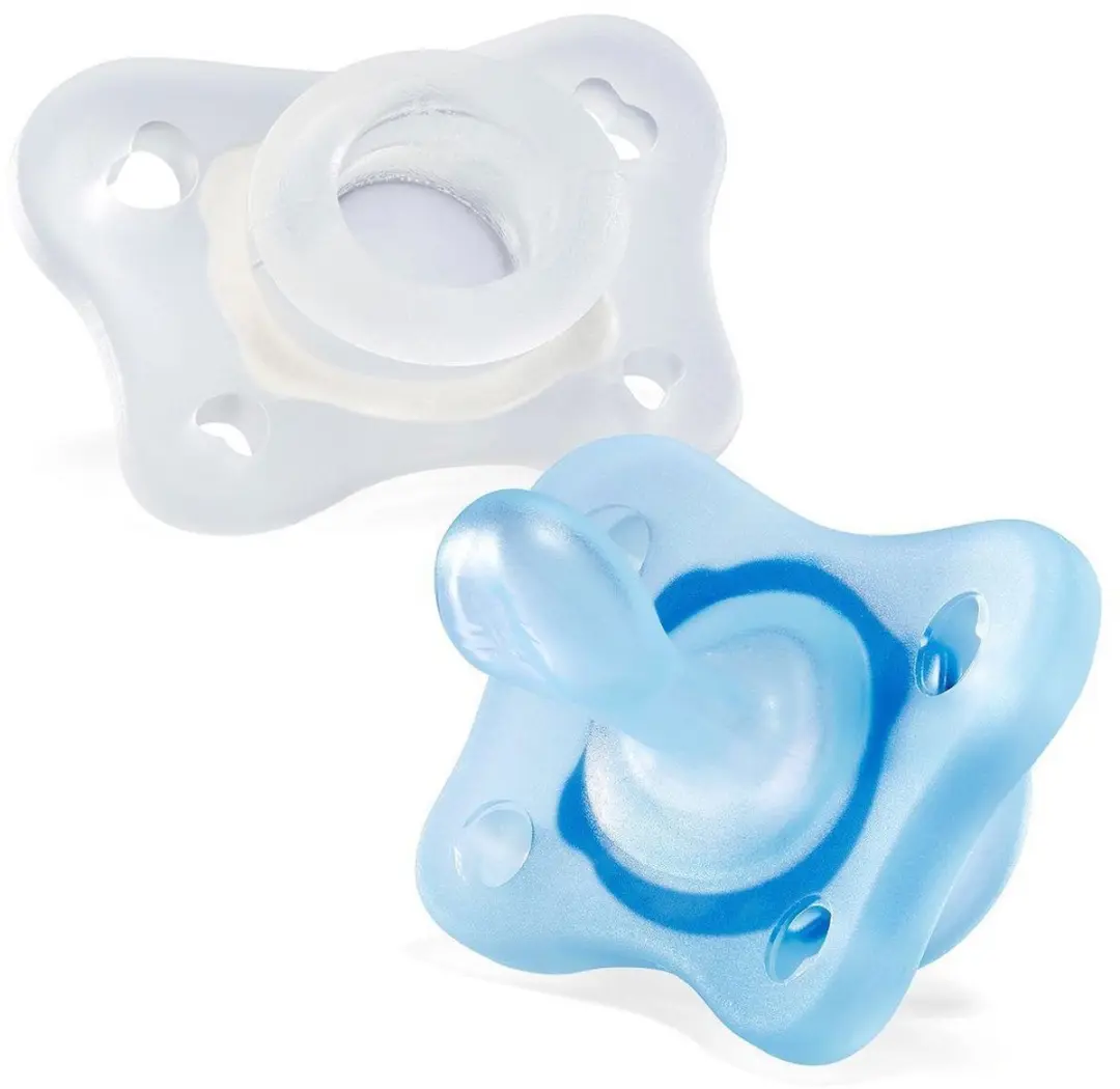 Chicco Physio Soft Fopspenen 0-3m - Siliconen - Blauw/Transparant - 2 Stuks - afbeelding 6 van 6