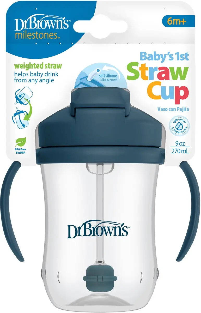 Dr. Brown's Baby Rietjesbeker 270ml - Donkerblauw