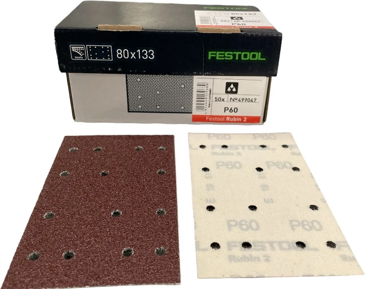 Festool Schuurvel 80x133 Korrel 60 - Rood