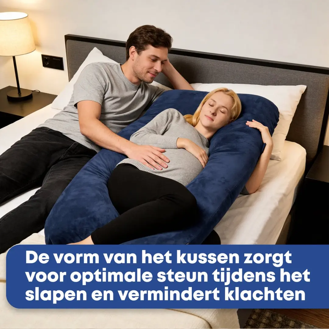 EarKings Zwangerschapskussen 140x80cm U-vorm - Blauw