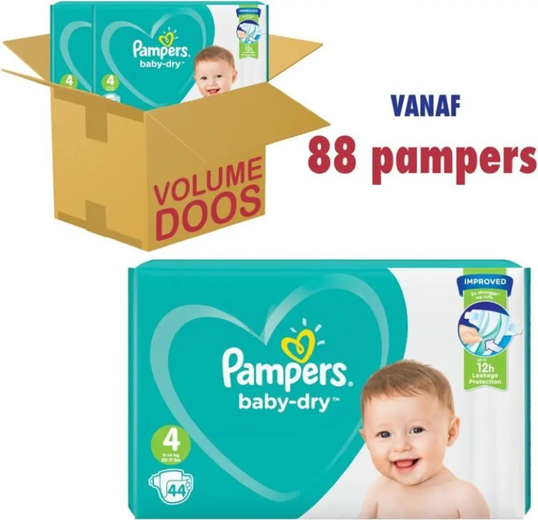 Pampers Baby Dry Luiers Maat 4 9-14kg - 88 Stuks