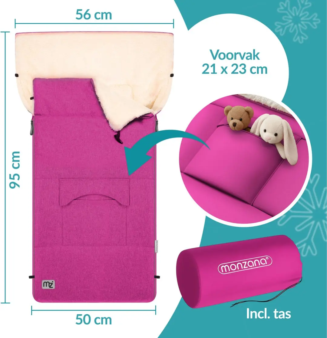 Monzana Baby Voetenzak Roze - 95x50cm