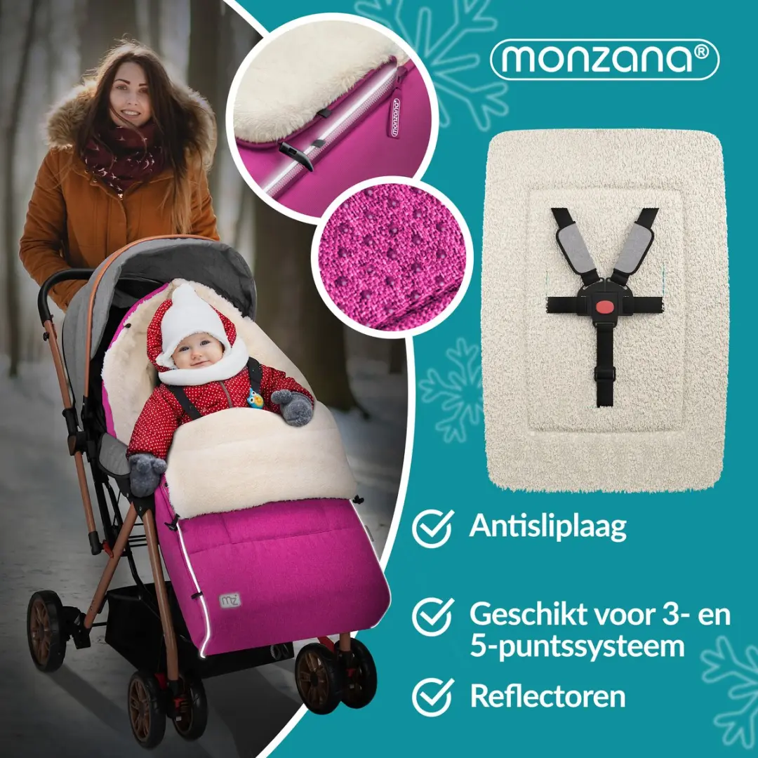 Monzana Baby Voetenzak Roze - 95x50cm