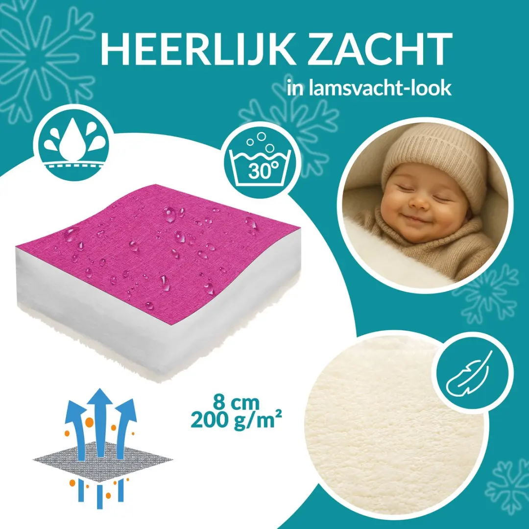 Monzana Baby Voetenzak Roze - 95x50cm