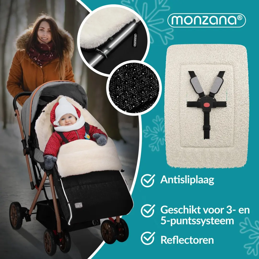 Monzana Baby Voetenzak 95x50-56cm - Zwart