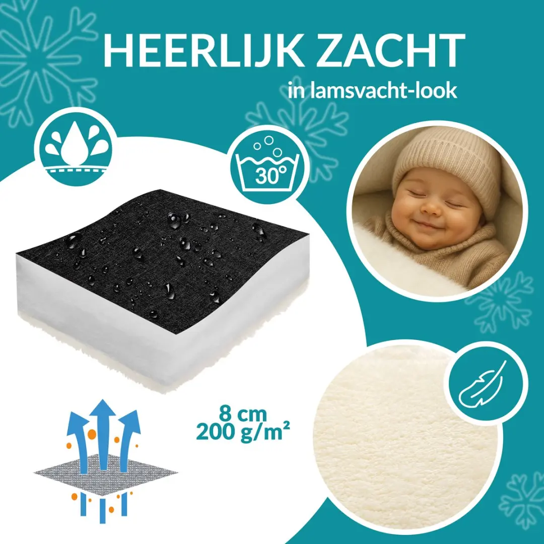 Monzana Baby Voetenzak 95x50-56cm - Zwart