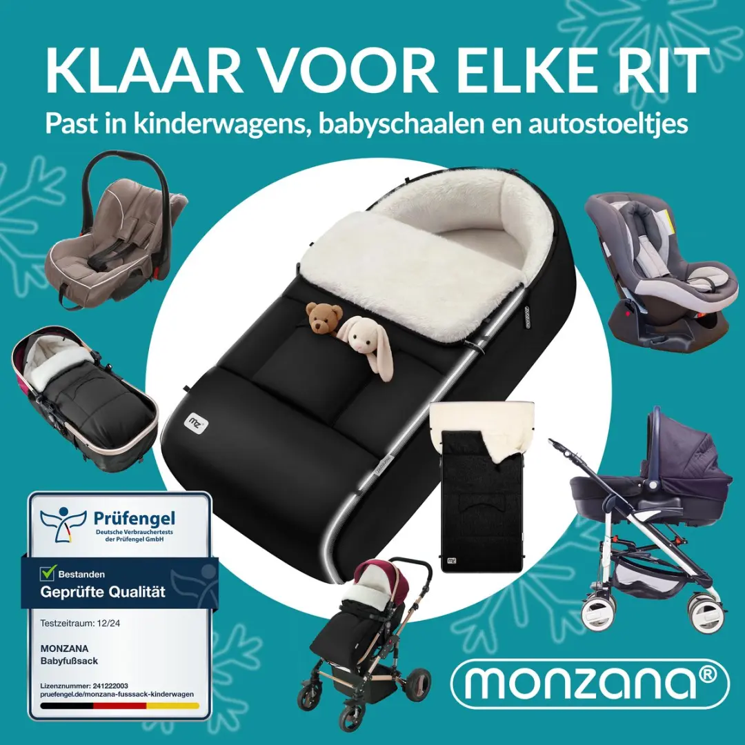 Monzana Baby Voetenzak 95x50-56cm - Zwart