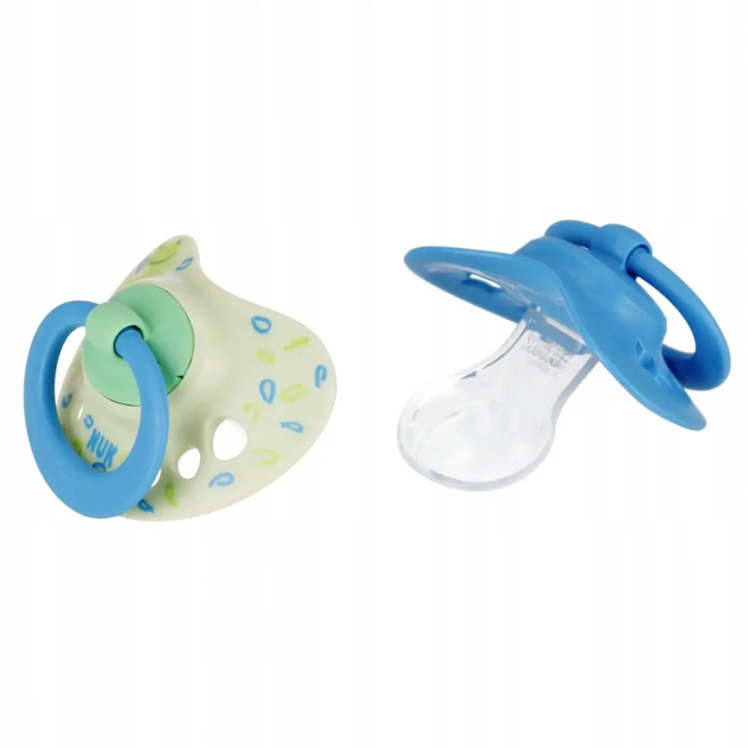NUK Signature Siliconen Speen 6-18m - Blauw - 2 Stuks
