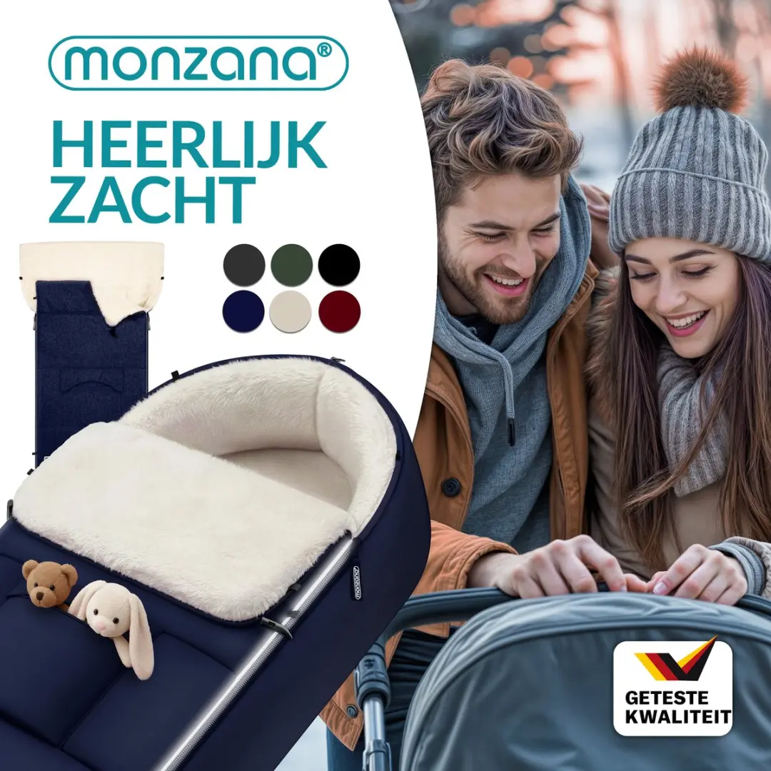 Monzana Baby Voetenzak 90x60cm Marineblauw - met Handwarmers