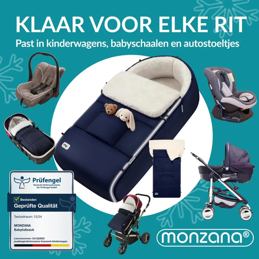 Monzana Baby Voetenzak 90x60cm Marineblauw - met Handwarmers