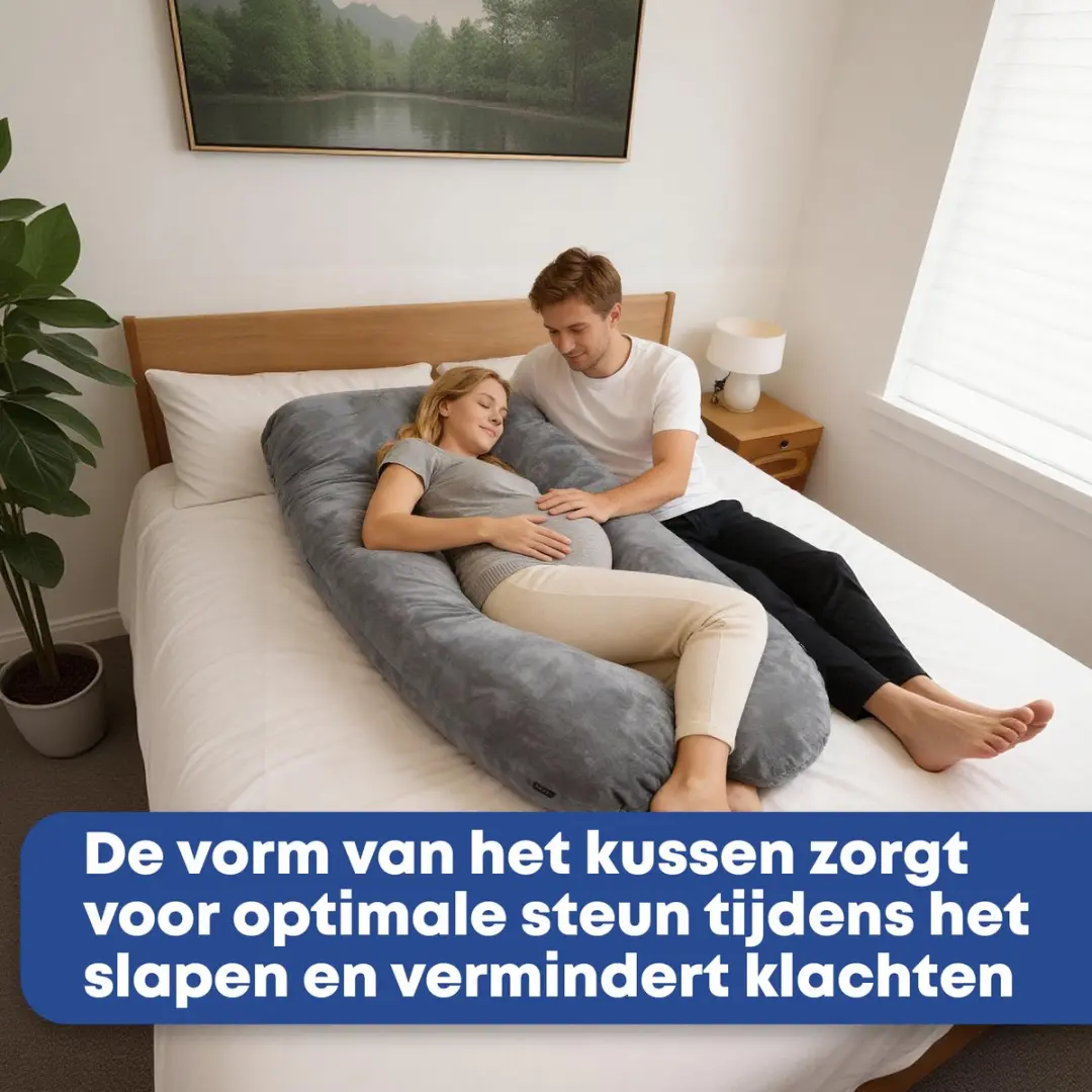 EarKings Zwangerschapskussen 140x80cm U-vorm - Donkergrijs