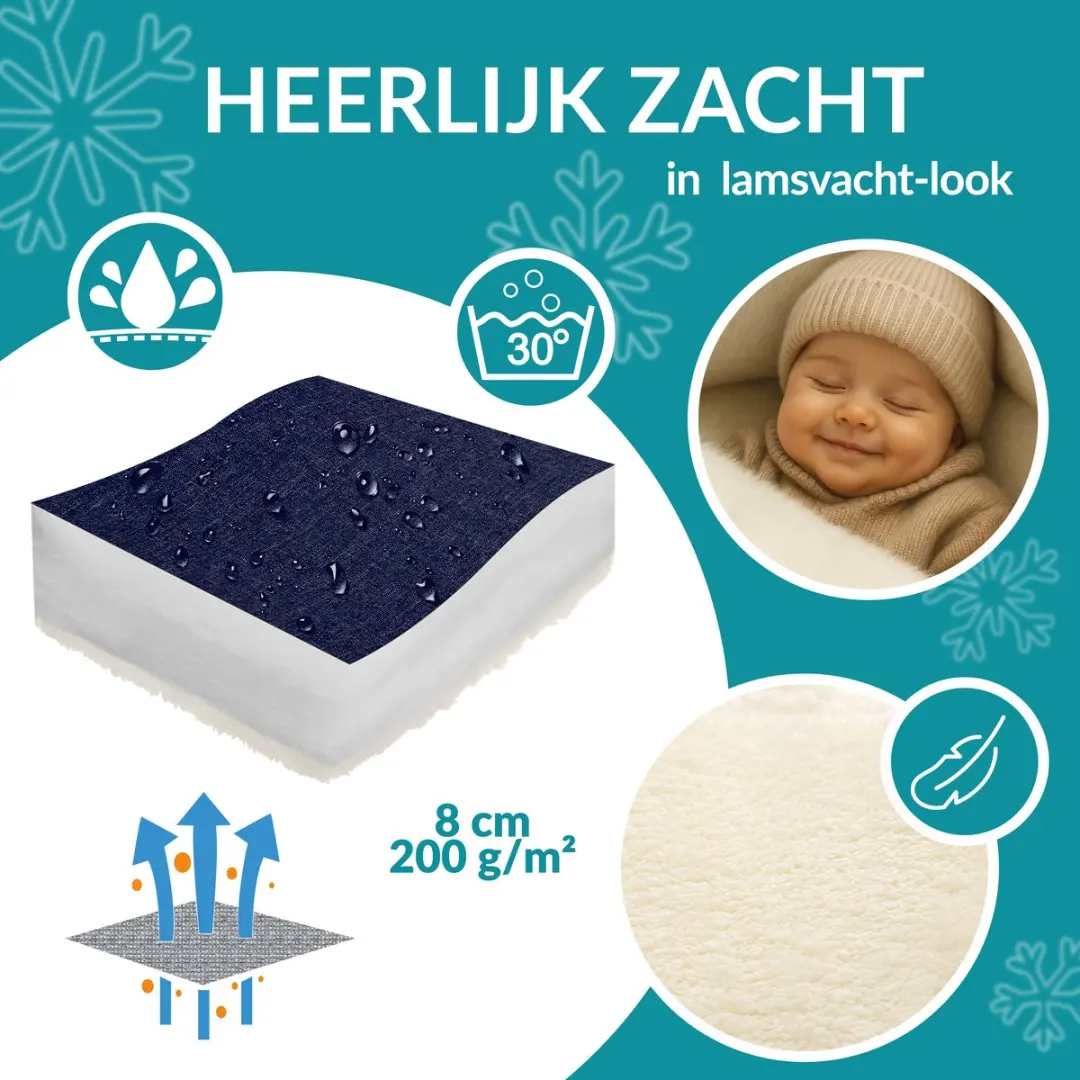 Monzana Baby Voetenzak Marineblauw 95x50cm