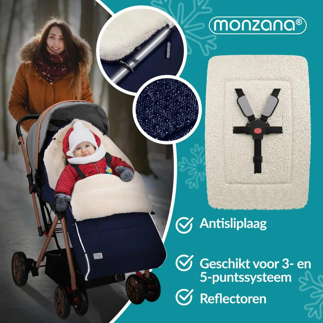 Monzana Baby Voetenzak Marineblauw 95x50cm