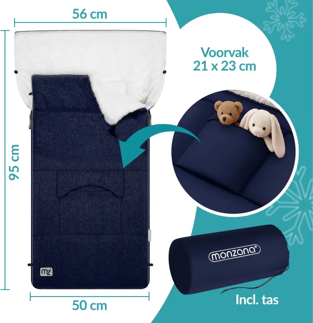 Monzana Baby Voetenzak Marineblauw 95x50cm