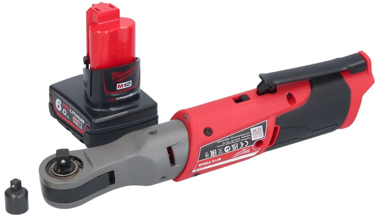 Milwaukee M12 FIR38-601 Snoerloze Ratel 75Nm - 6.0Ah Rood/Zwart - afbeelding 3 van 5