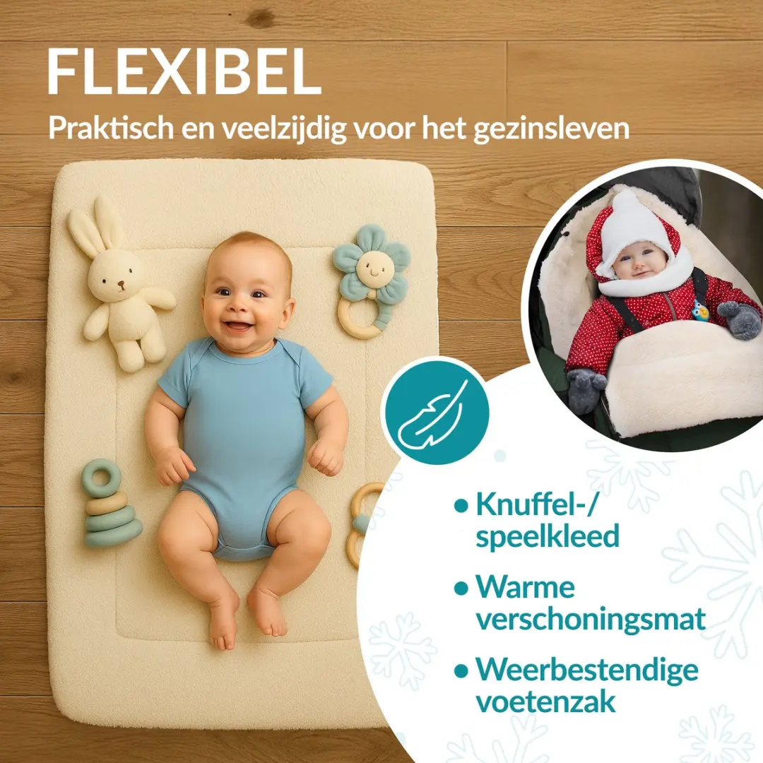 Monzana Baby Voetenzak Grijs Groen 95x50cm