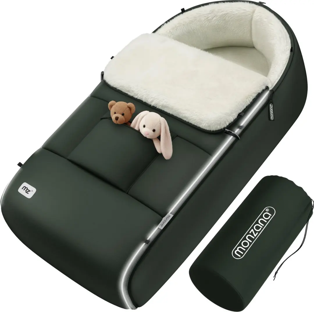 Monzana Baby Voetenzak Grijs Groen 95x50cm