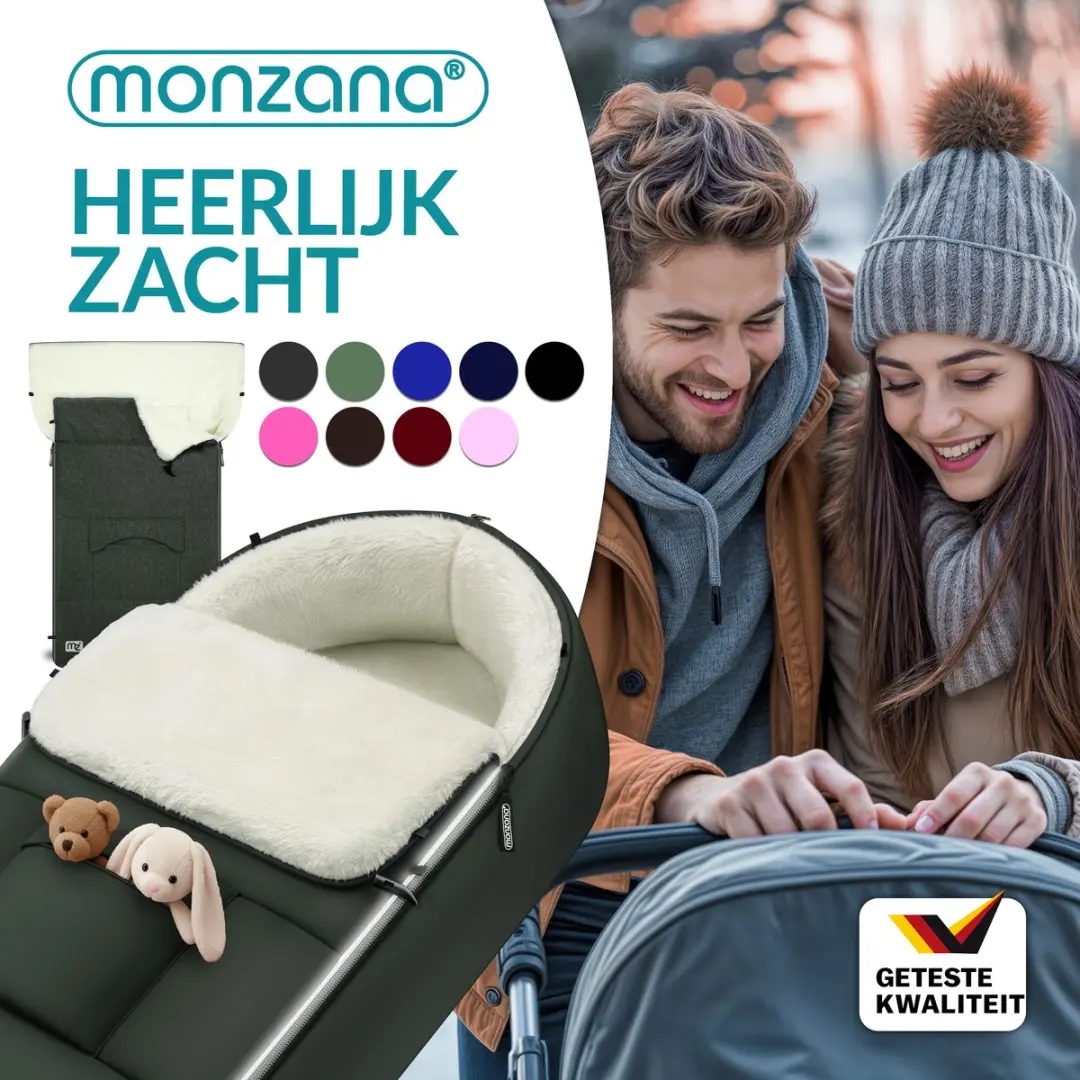 Monzana Baby Voetenzak Grijs Groen 95x50cm