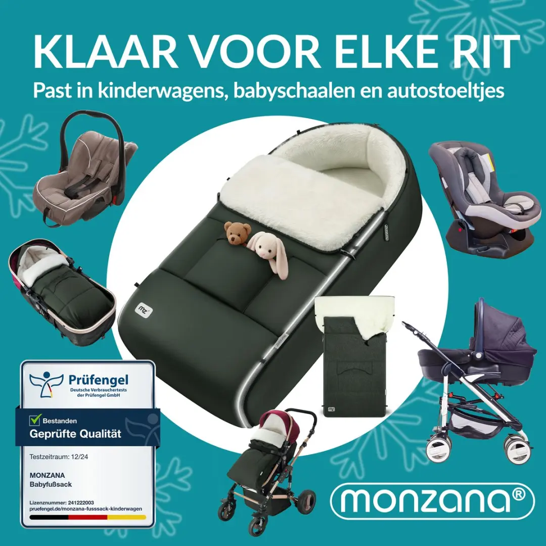Monzana Baby Voetenzak Grijs Groen 95x50cm