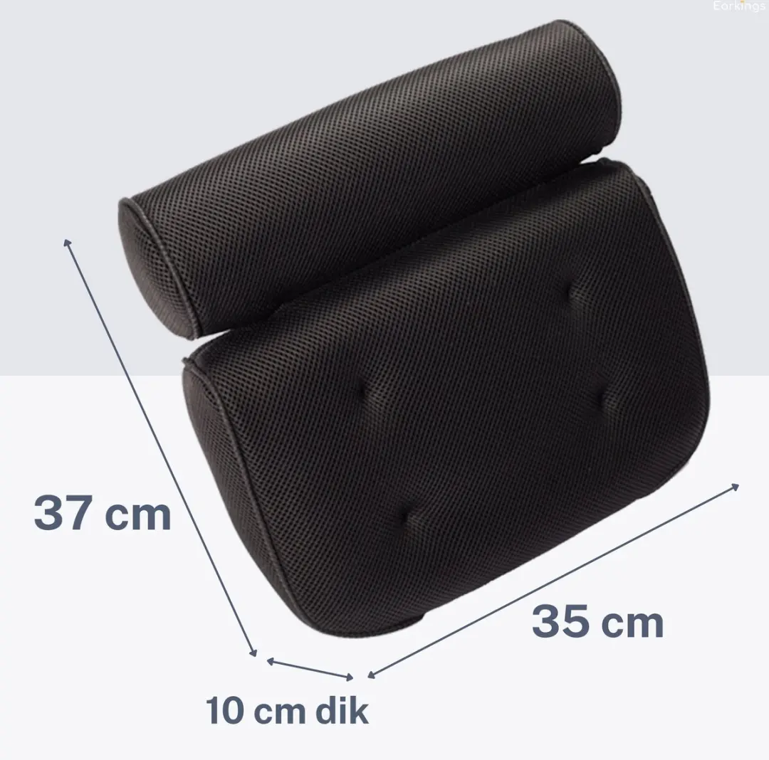 EarKings Badkussen met Zuignappen - Zwart - afbeelding 6 van 6
