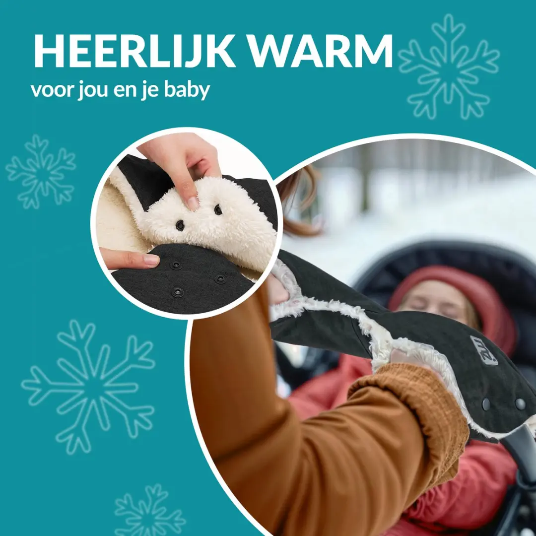 Monzana Baby Voetenzak 90x60cm Grijs - met Handwarmers