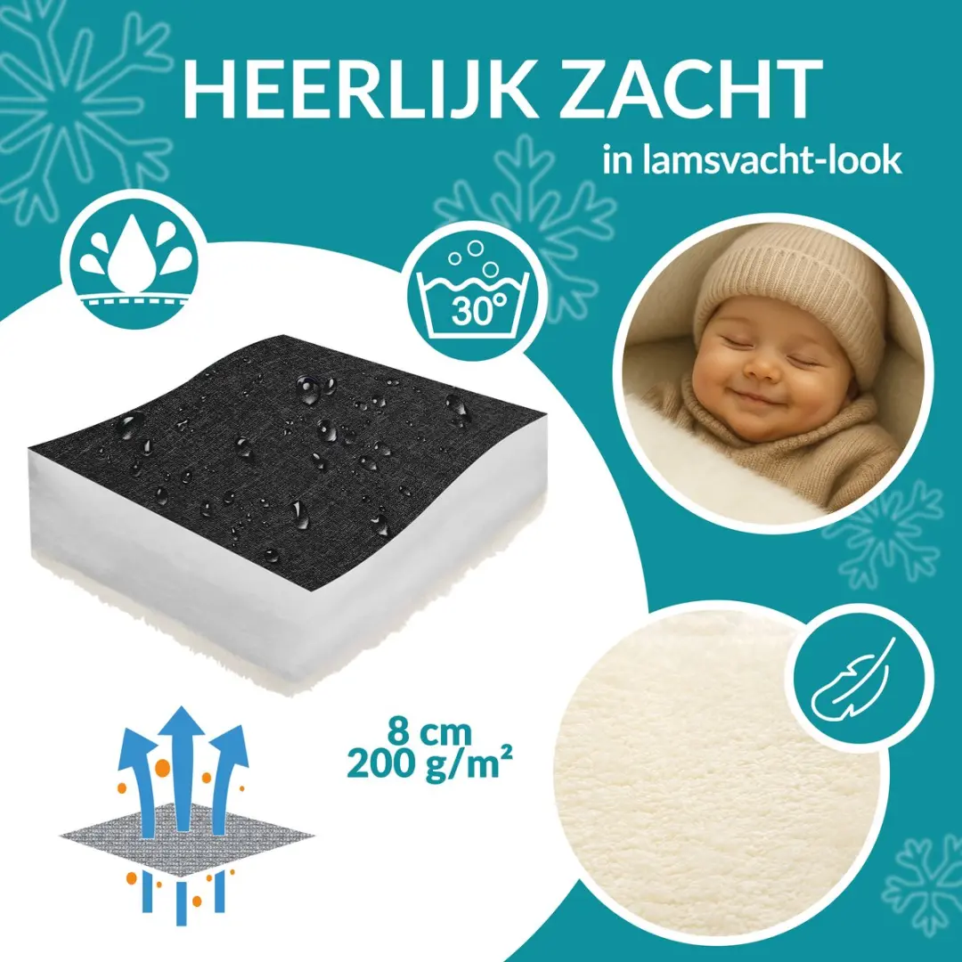 Monzana Baby Voetenzak 95x50cm - Grijs