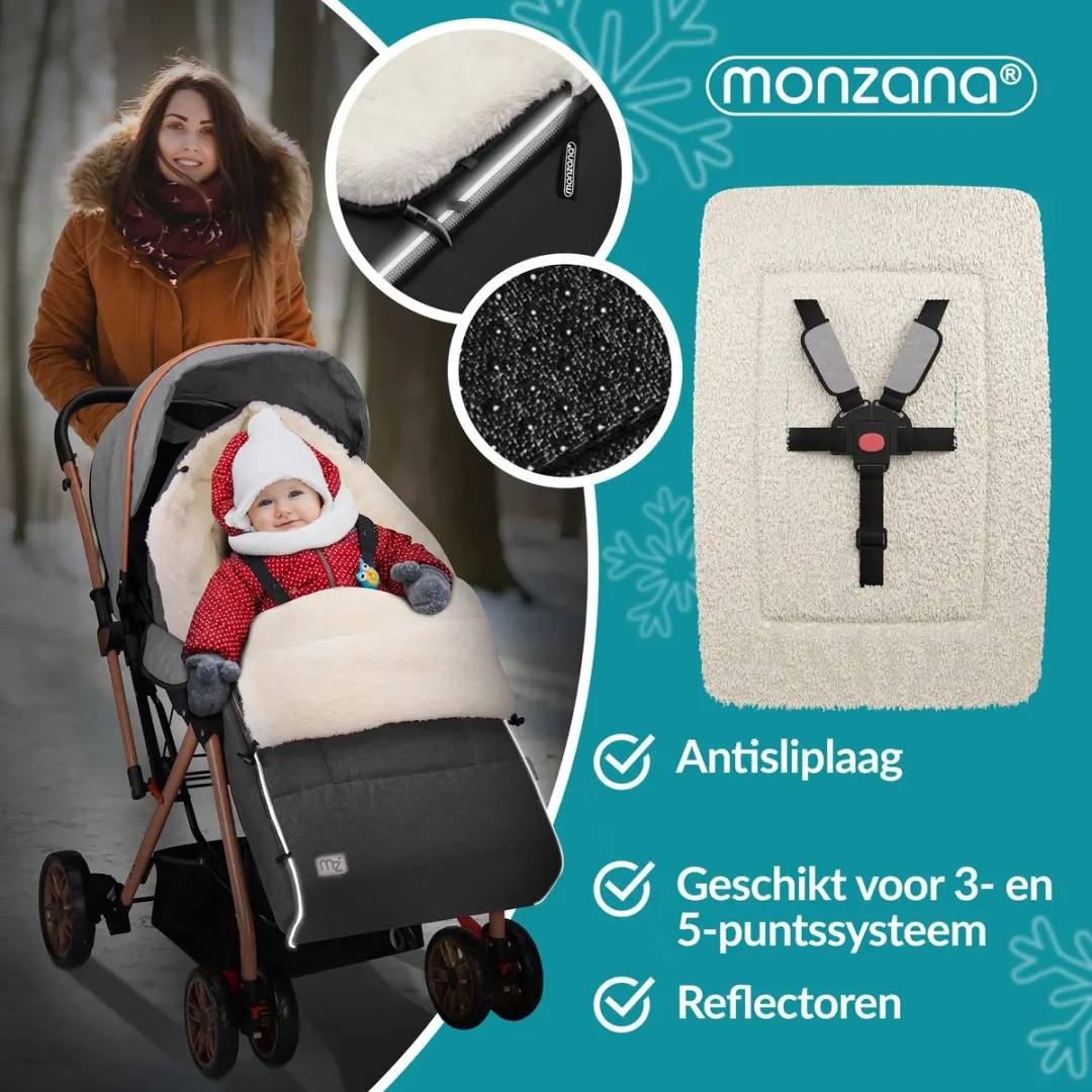 Monzana Baby Voetenzak 95x50cm - Grijs