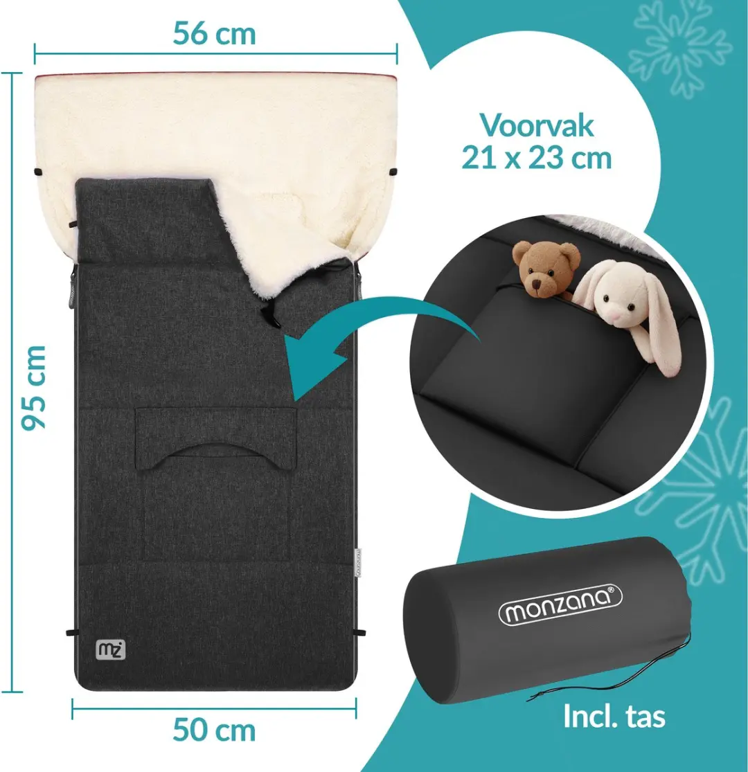 Monzana Baby Voetenzak 95x50cm - Grijs