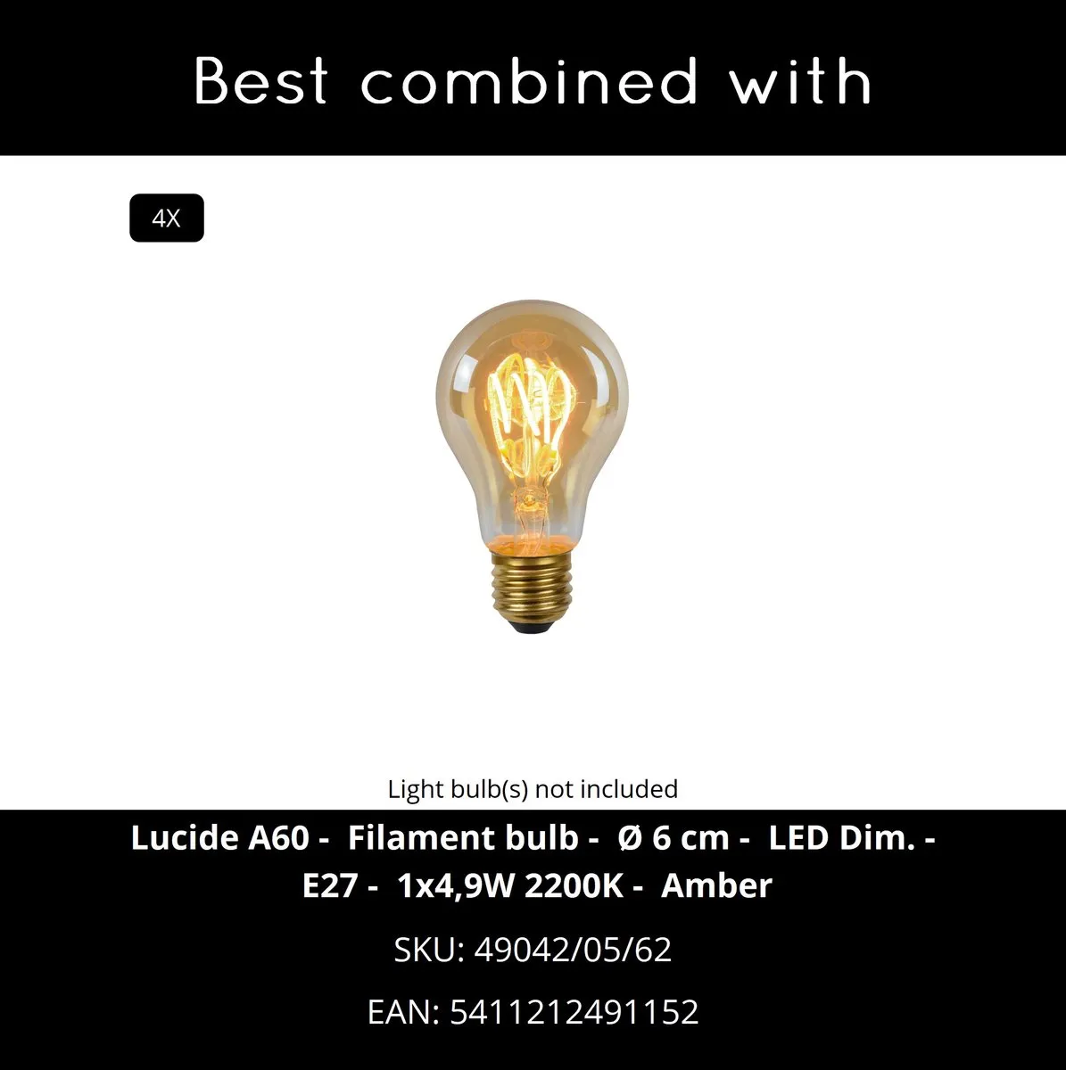 Lucide Maya Hanglamp 4xE27 Beige