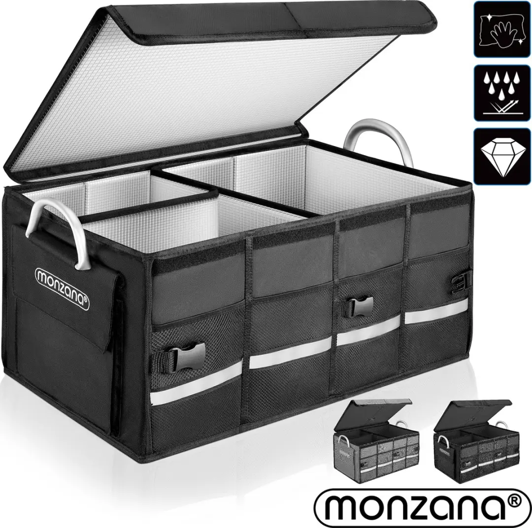 Monzana Kofferbak Organizer 68L - Grijs
