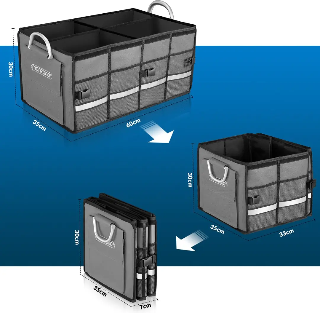 Monzana Kofferbak Organizer 68L - Grijs