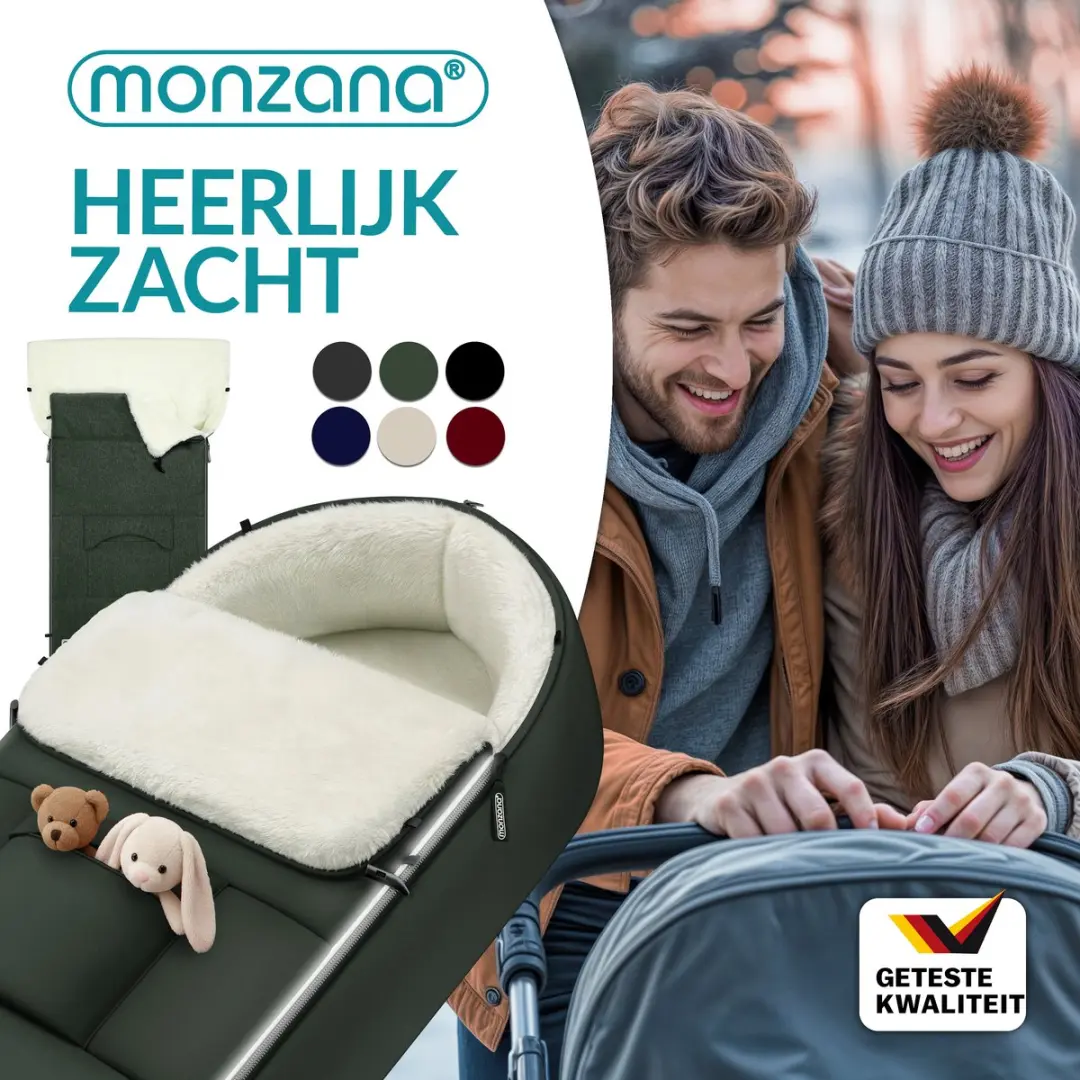Monzana Baby Voetenzak 90x60cm - Grijs/Groen