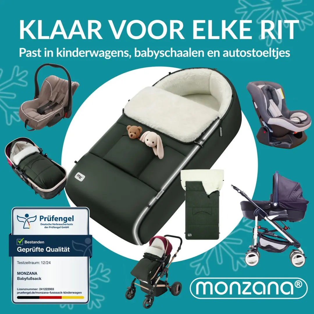 Monzana Baby Voetenzak 90x60cm - Grijs/Groen