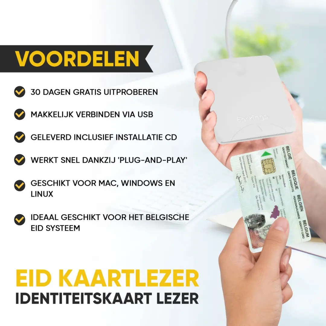 EarKings eID Kaartlezer 2022 - Wit