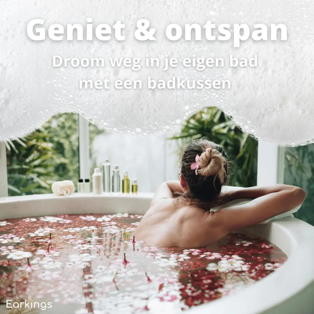 EarKings Badkussen Nekkussen - 6 Zuignappen Wit