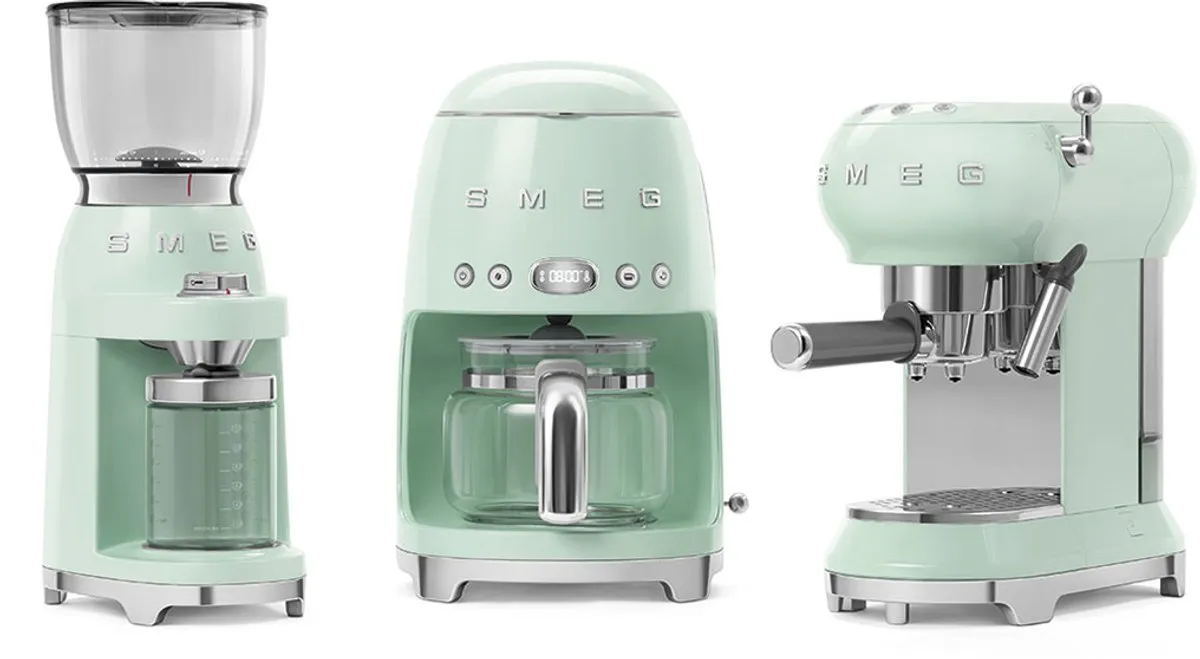 Smeg CGF01PGEU Elektrische Koffiemolen - Watergroen - 30 Maalstanden