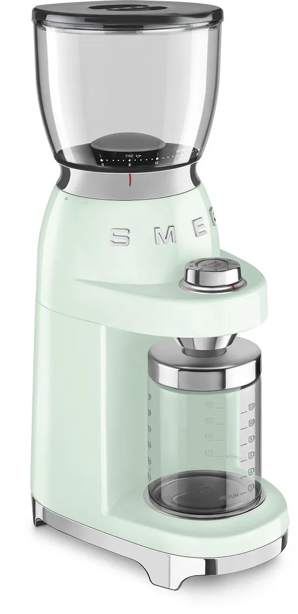 Smeg CGF01PGEU Elektrische Koffiemolen - Watergroen - 30 Maalstanden