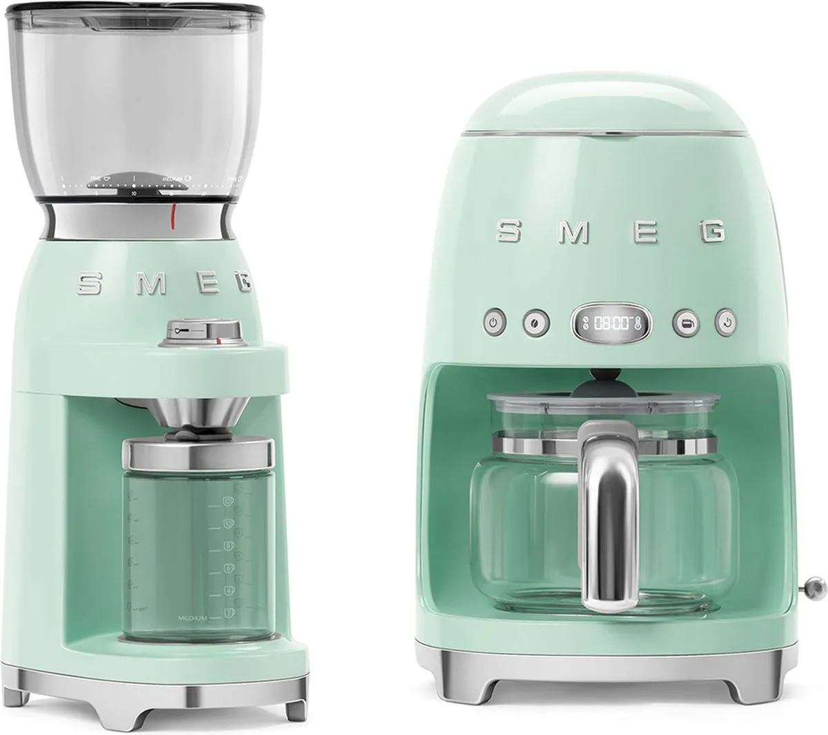 Smeg CGF01PGEU Elektrische Koffiemolen - Watergroen - 30 Maalstanden