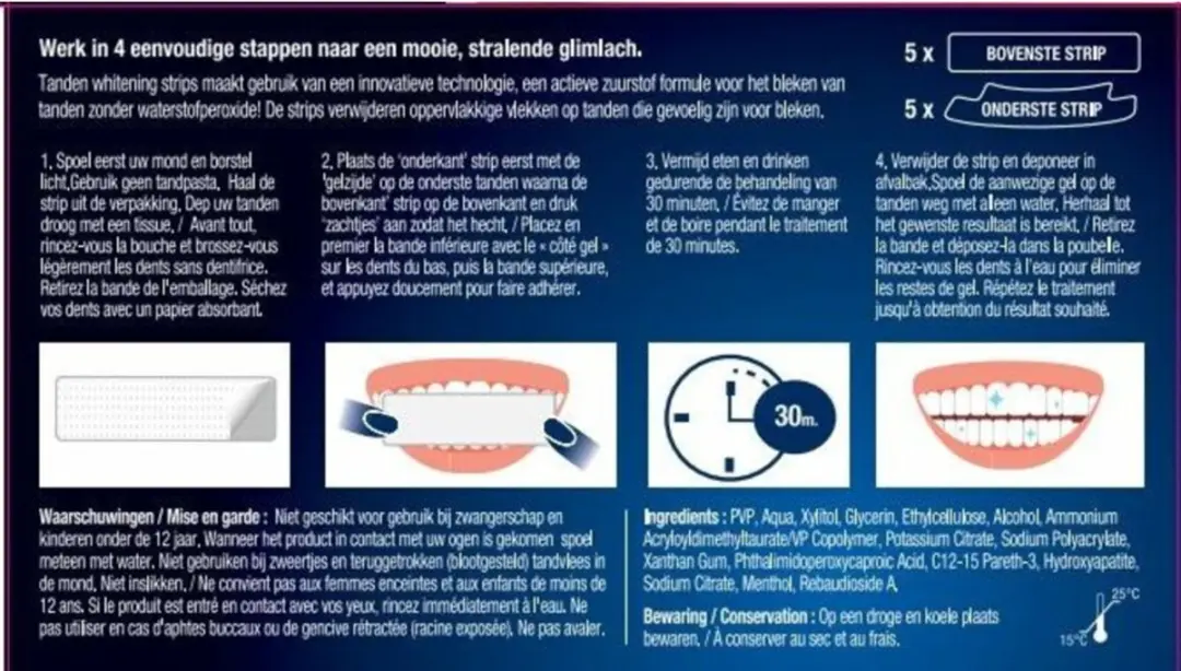 Lucovitaal Whitening Tandenstrips - 3x5 Stuks