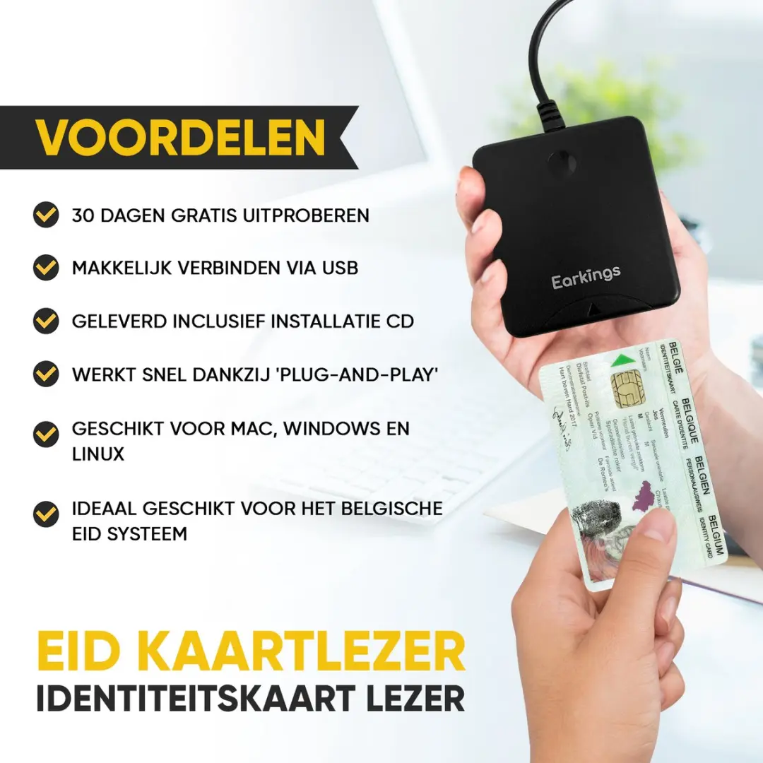 EarKings eID Kaartlezer - Zwart