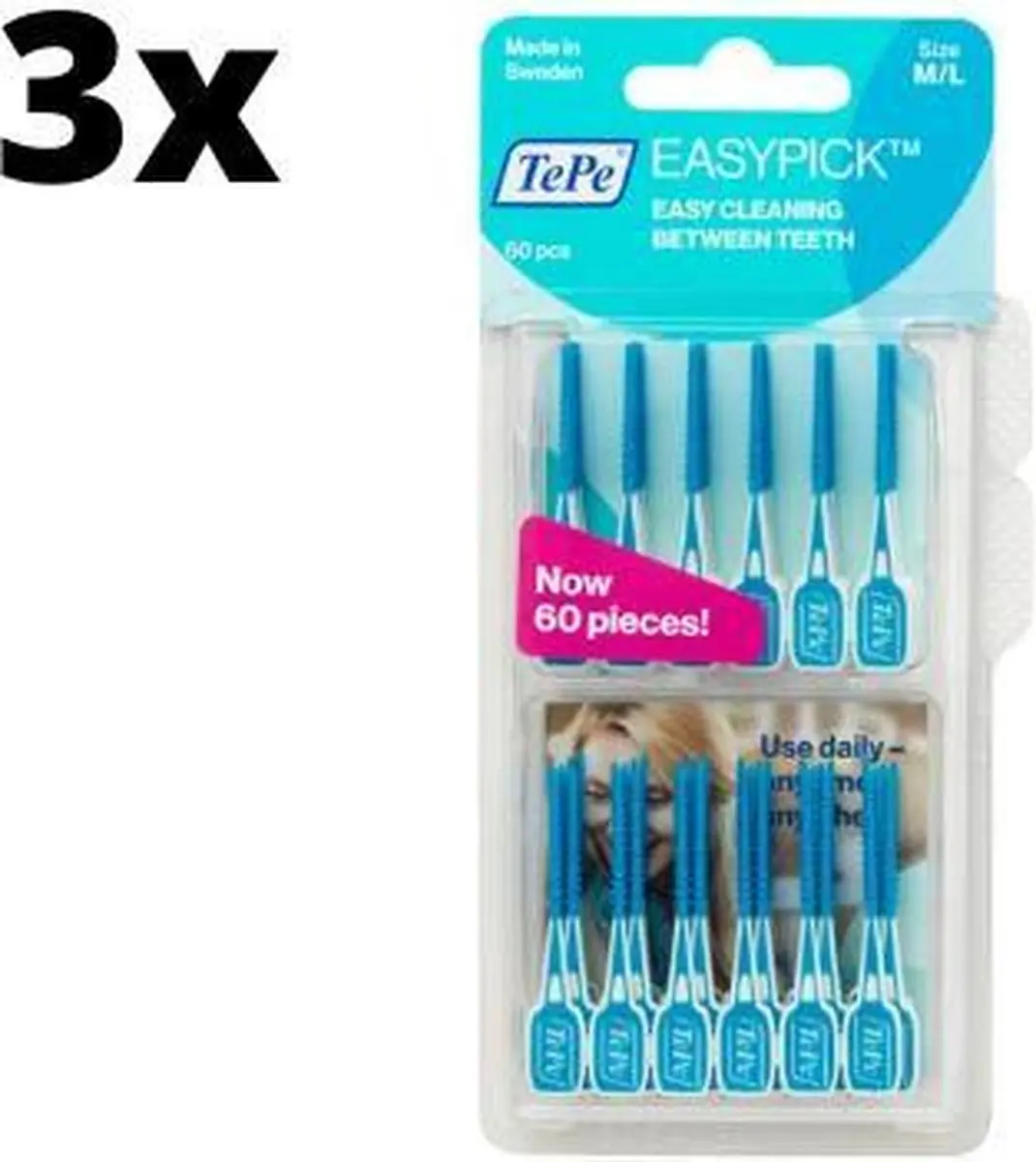 TePe EasyPick M/L Tandenstokers - Blauw - 180 Stuks