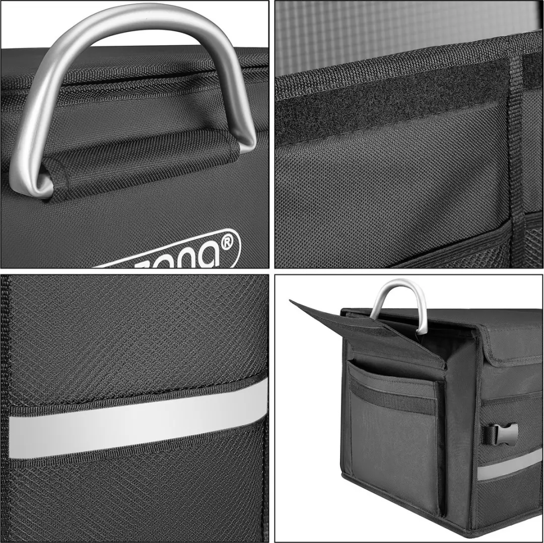 Monzana Kofferbak Organizer 68L - Zwart Zilver