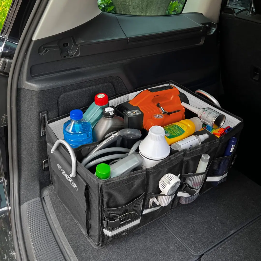 Monzana Kofferbak Organizer 68L - Zwart Zilver