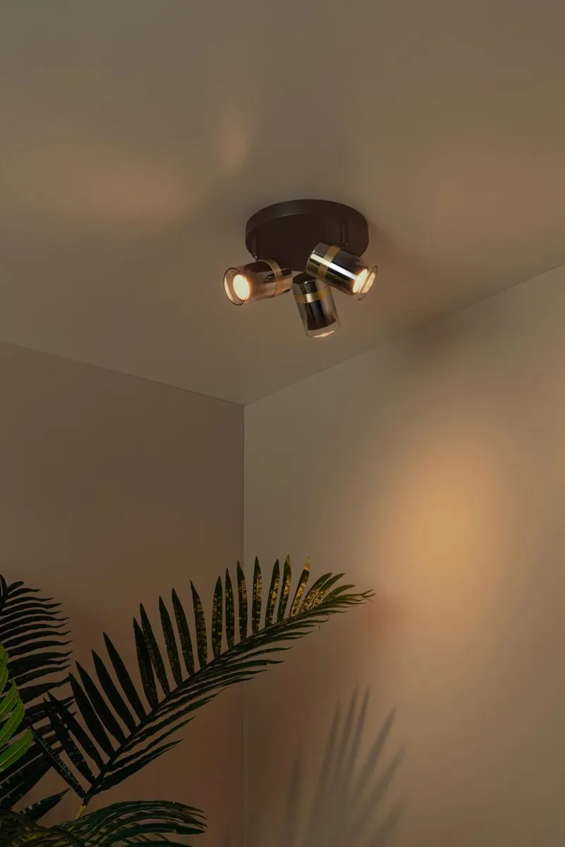 Lucide Upton Plafondspot 3xGU10 - Fumé