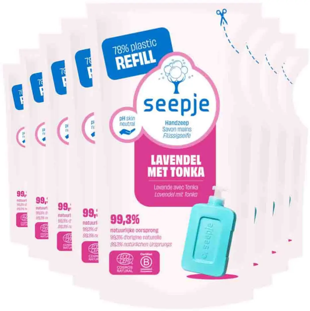 Seepje Handzeep Navulling Lavendel met Tonka - 8x300ml