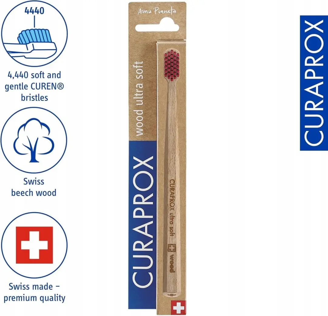 Curaprox CS Wood Tandenborstel - Extra Zacht - Bordeaux