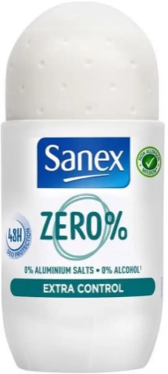 Sanex Deo Roll-On Zero% Extra Control 50ml - 6 Stuks