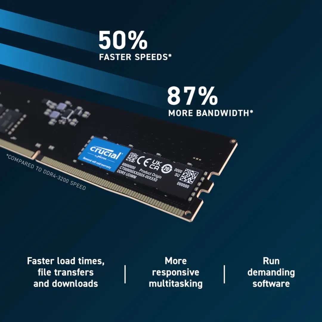 Crucial CT2K8G48C40U5 DDR5 RAM - 16GB (2x8GB) 4800MHz